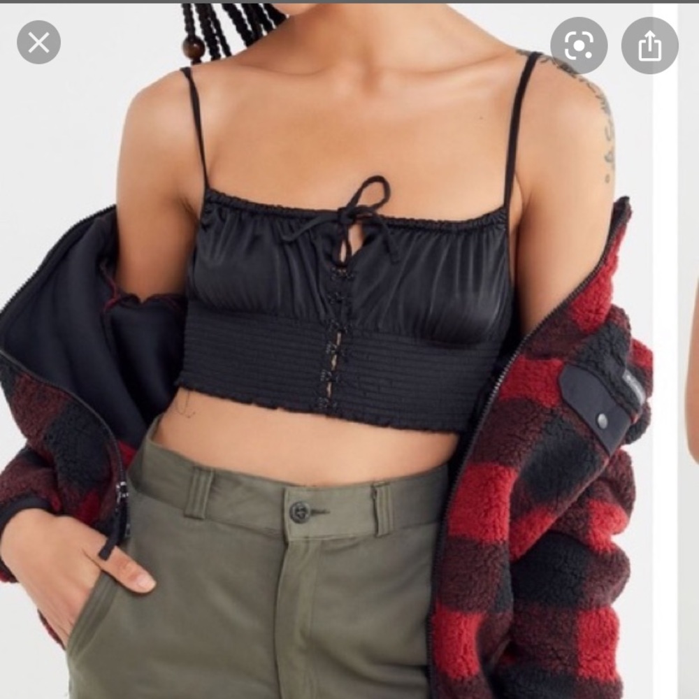 Urban outfitters black corset crop top